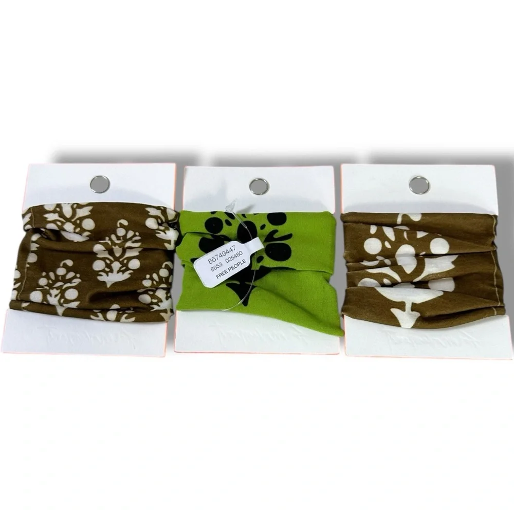 Free People FP Movement Rumble Hair Tie Lot Set of 3 NWT Buti Logo Wristband